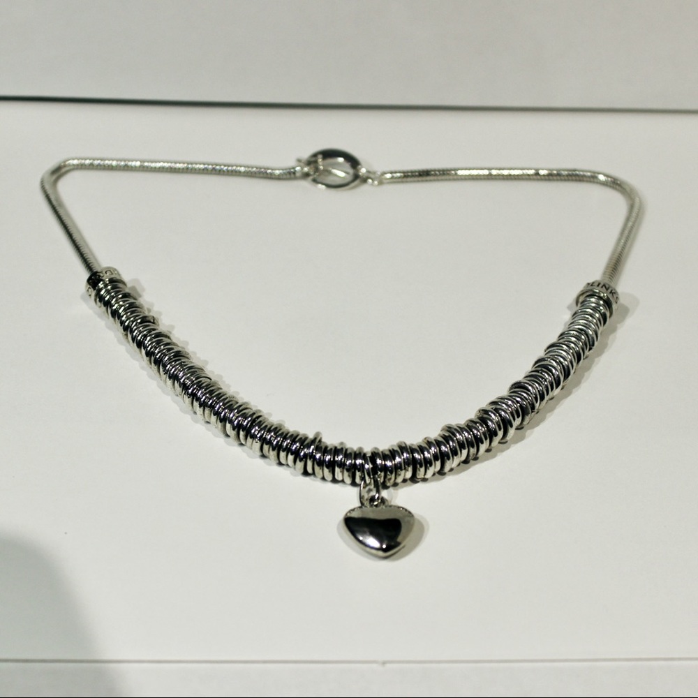 Links of London Sweetie Chain Necklace in Sterling Silver with Heart Charm Rare